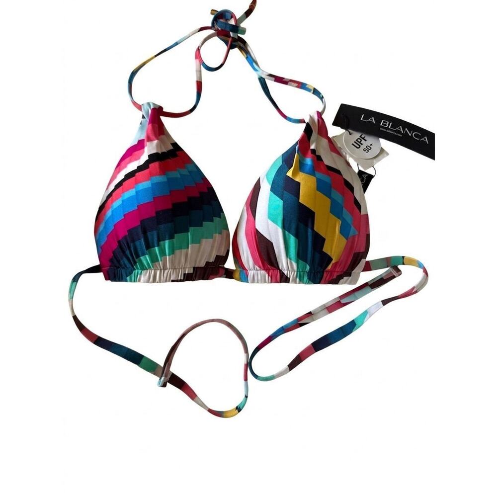 La Blanca Womens Slice Halter Bra Bikini Swim Top Size 8 NWT - Picture 3 of 6